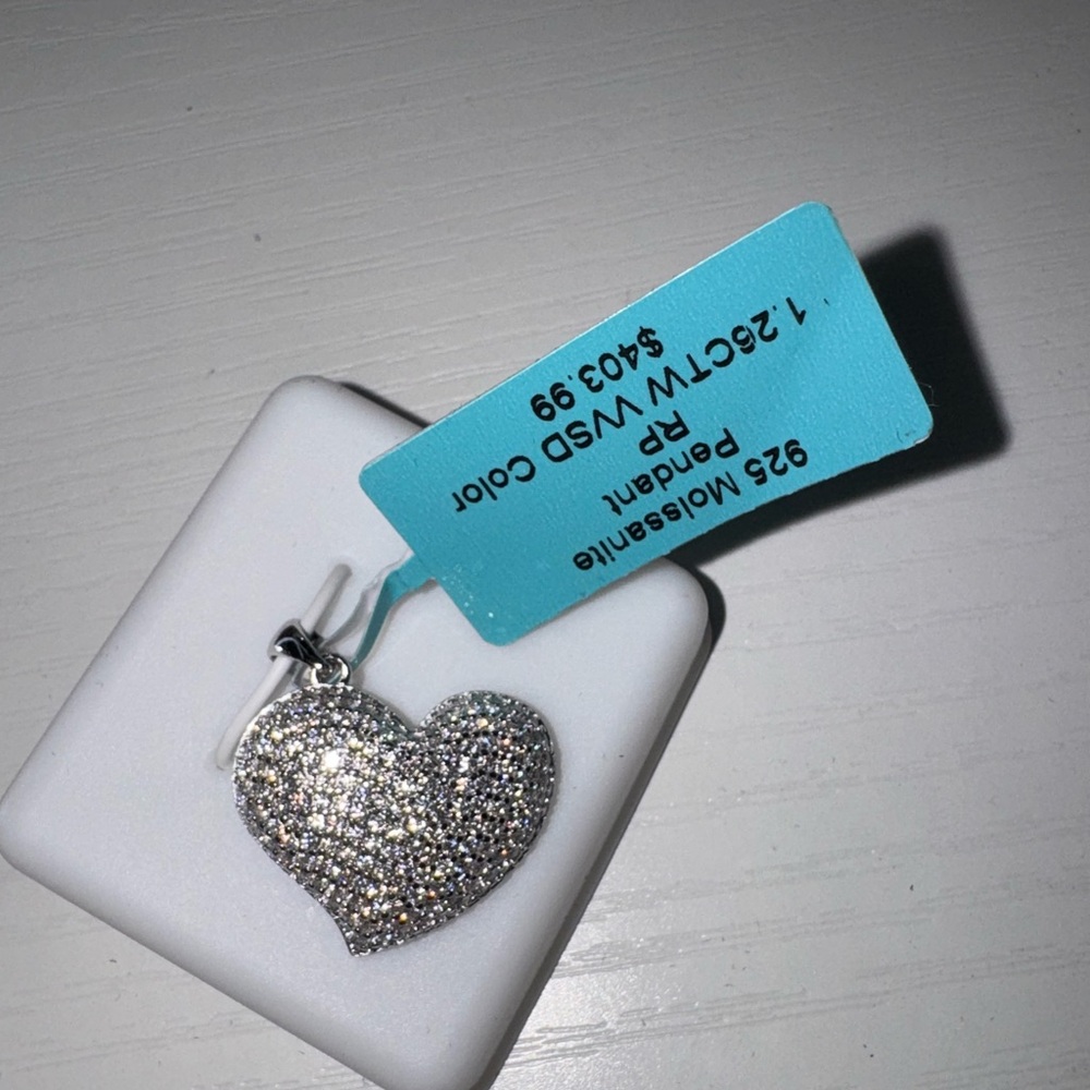 925 Moissanite Heart Pendant